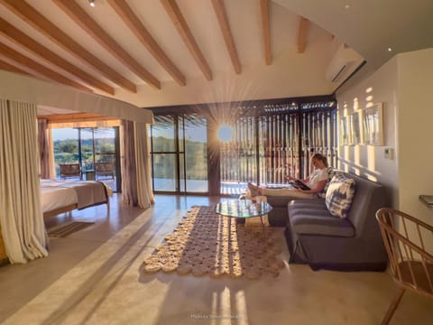 Patio, Bed, Natural landscape, Balcony/Terrace, Living room, Lounge or bar, Seating area, Bedroom