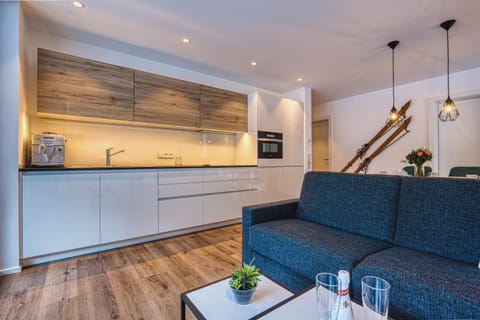 Kitchen or kitchenette, Living room, Seating area