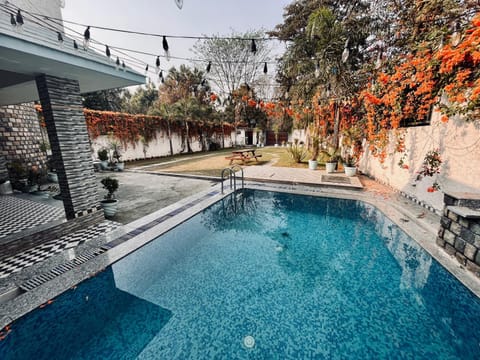 Property building, Patio, Garden view, Pool view, Swimming pool