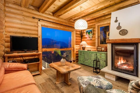 Communal lounge/ TV room, Winter, TV and multimedia, Living room, Seating area, Mountain view, Sunset