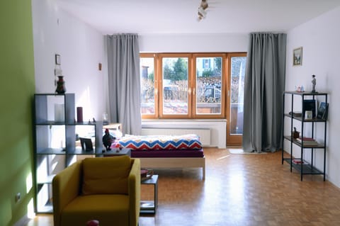 Bed, Living room, Photo of the whole room, Seating area, Bedroom