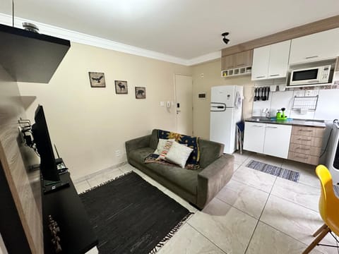Kitchen or kitchenette, Living room, microwave, oven, stove