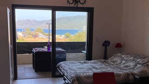 Bed, Living room, Sea view