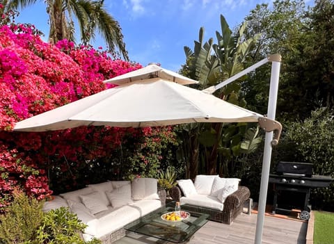 Patio, Seating area, Garden view, sunbed