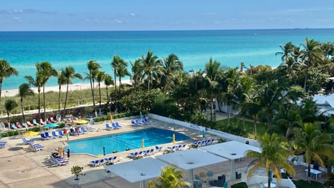 View (from property/room), Balcony/Terrace, Pool view, Sea view, Swimming pool