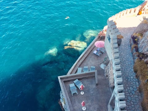 Bird's eye view, Balcony/Terrace, Beach, On site, Sea view, Sea view, sunbed