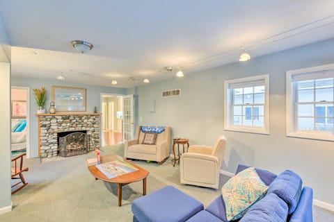 Elegant Stone Cottage Steps to Crystal Lake Beach House in Beulah