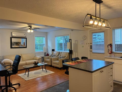 Kitchen or kitchenette, Living room, Seating area