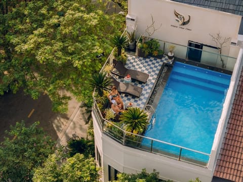 Property building, Swimming pool, sunbed