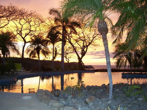Natural landscape, Swimming pool, Sunset