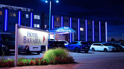 Property building, Night, Parking