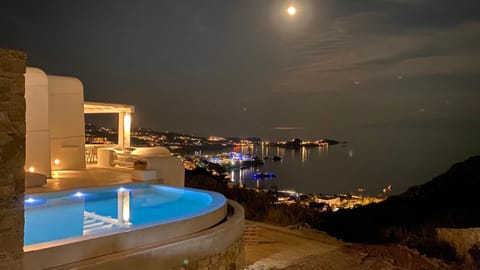 Nearby landmark, Night, Natural landscape, Pool view, Sea view, Swimming pool