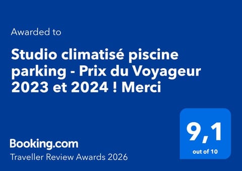 Studio climatisé piscine parking - Prix du Voyageur 2023 et 2024 ! Merci Apartment in Cogolin
