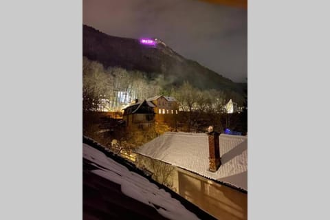 Night, Natural landscape, Winter, Mountain view
