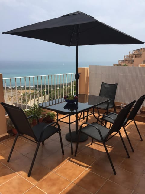 Patio, View (from property/room), Balcony/Terrace, Beach, Sea view, sunbed