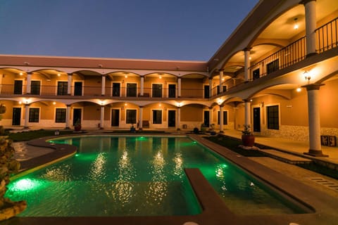 Property building, Night, Pool view, Swimming pool