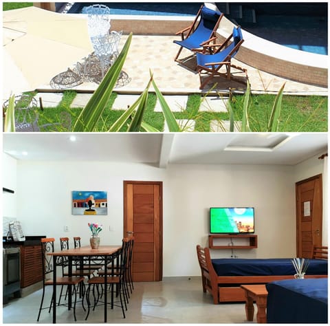 TV and multimedia, View (from property/room), Kitchen or kitchenette, Living room, Seating area, Dining area, Swimming pool