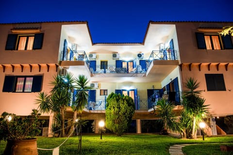 Property building, Night, Garden, Garden view