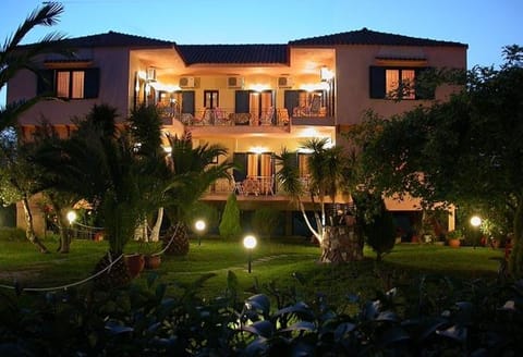 Property building, Spring, Night, Garden, Garden view