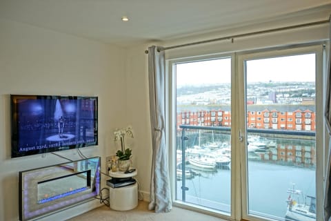 Soak up the Light at a Soothing, Stylish Apartment in Swansea Marina Apartment in Swansea