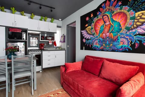 Kitchen or kitchenette, Living room, Dining area