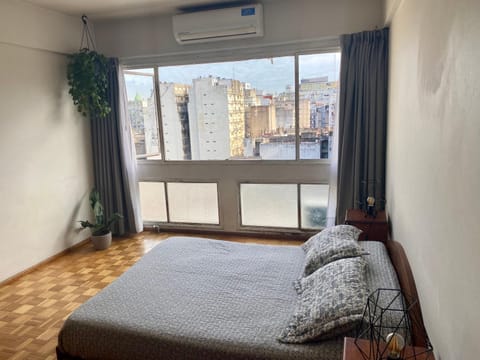Bed, Bedroom, City view