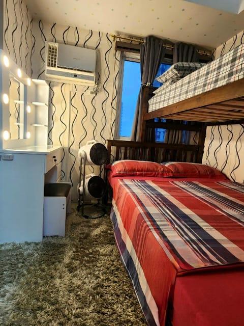 Bed, Bedroom, bunk bed, air conditioner