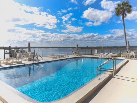 Seating area, River view, Swimming pool