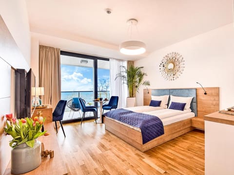TV and multimedia, Balcony/Terrace, Kitchen or kitchenette, Bedroom, Sea view, kitchen