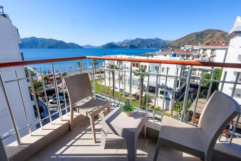 View (from property/room), Balcony/Terrace, Mountain view, Sea view