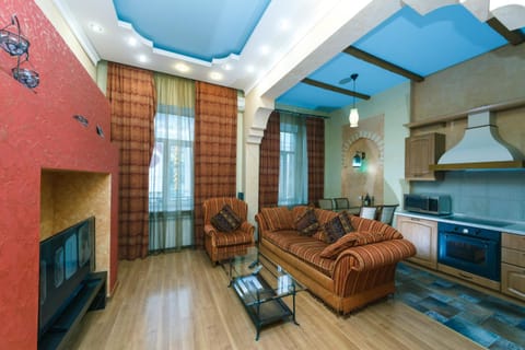 Living room, kitchen