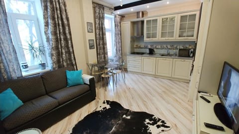 Living room, kitchen