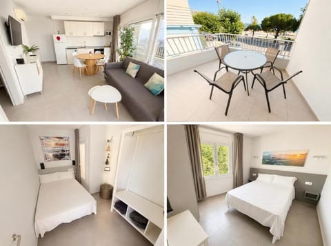 Communal lounge/ TV room, Bed, Balcony/Terrace, Balcony/Terrace, Living room, Photo of the whole room, Dining area, Sea view, Sea view, safe