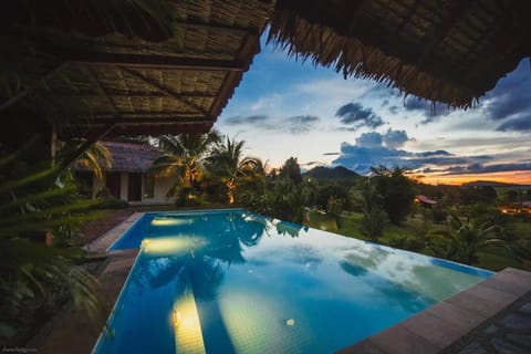 Pool view, Swimming pool, Swimming pool, Sunset