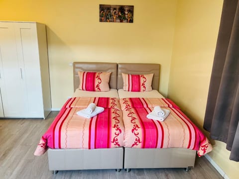 Bed, Photo of the whole room, Bedroom, towels, wardrobe