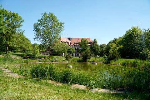Property building, Patio, Spring, Garden, Lake view