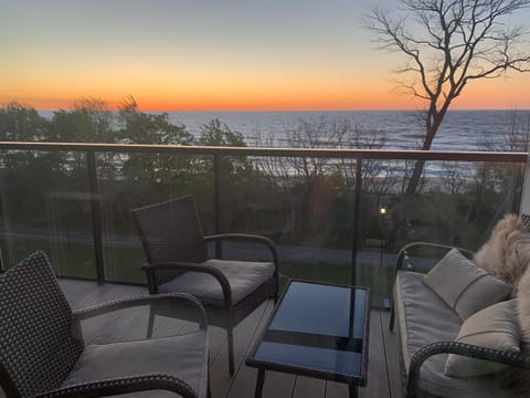 View (from property/room), Balcony/Terrace, Sea view, Sunset