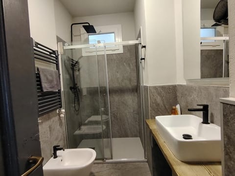 Shower, Toilet, Bathroom, bidet, hair dryier, towels