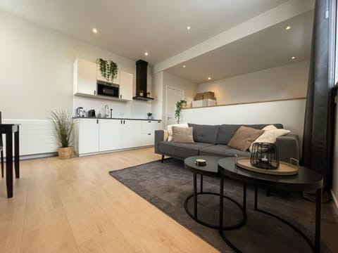 Kitchen or kitchenette, Living room, Seating area, Dining area, minibar, pet friendly, stove