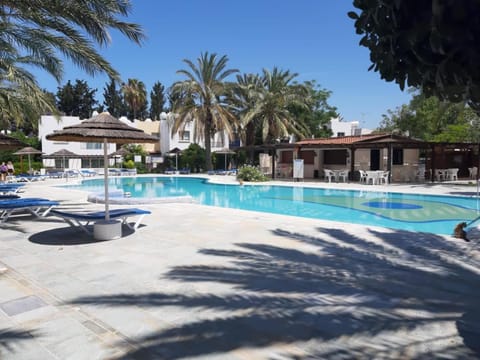 Swimming pool, sunbed