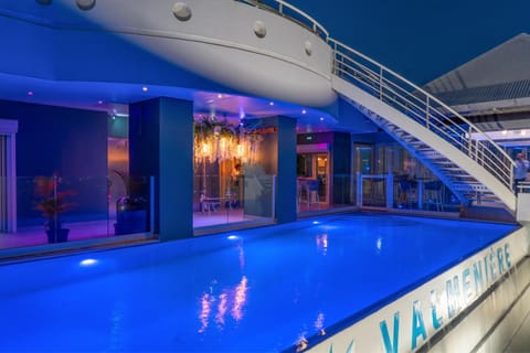 Night, Pool view, Swimming pool