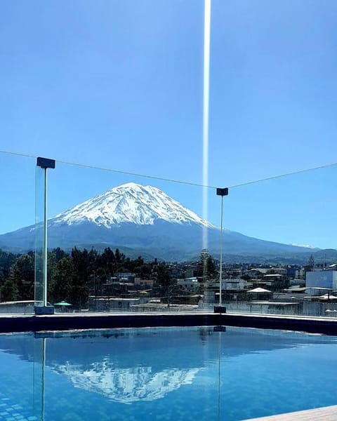 Natural landscape, Mountain view, Swimming pool