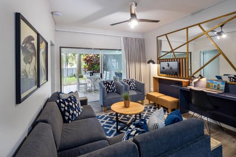 Living room, fireplace