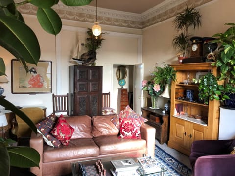 Bed, Living room, Seating area