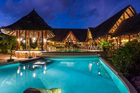 Night, Pool view, Swimming pool