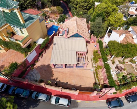 Property building, Facade/entrance, Bird's eye view, Parking