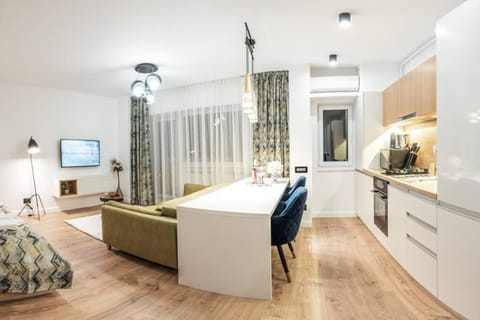 Bed, TV and multimedia, Kitchen or kitchenette, Living room, Photo of the whole room, Seating area, Dining area, Bedroom