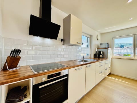 Kitchen or kitchenette, dishwasher, stove