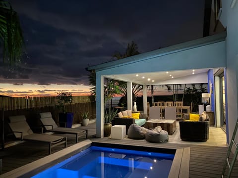 Property building, Patio, Night, Swimming pool, Sports, sunbed, Internal: Not applicable to any particular room