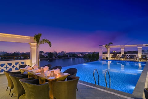 Pool view, Swimming pool, Sunset